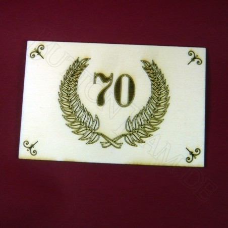 Holzpostkarte 70. Jubil?um
