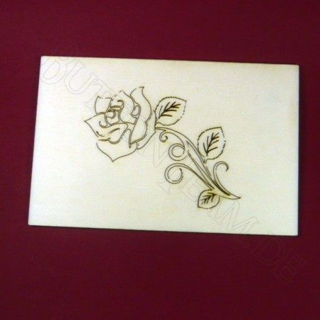 Holzpostkarte Rose 1