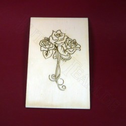 Holzpostkarte Rose 2